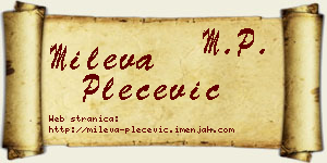 Mileva Plećević vizit kartica